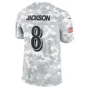 Zennovawear Lamar Jackson 8 Baltimore Ravens 2024 Salute to Service Limited Men Jersey - Arctic Camo
