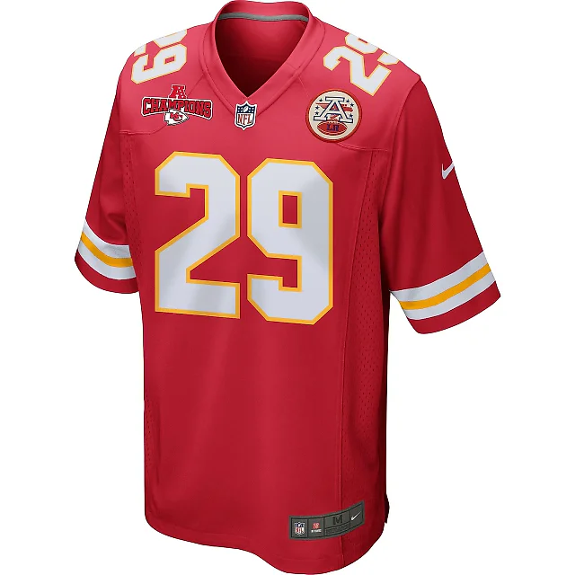 Zennovawear La'Mical Perine 29 Kansas City Chiefs AFC Champions Patch Game Men Jersey - Red