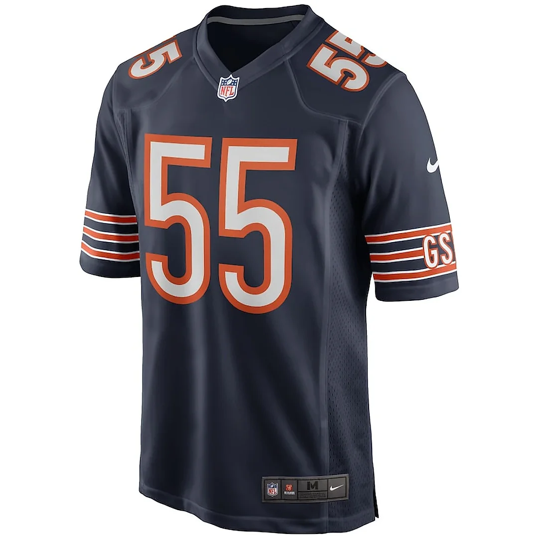 Zennovawear Lance Briggs 55 Chicago Bears Men Game Retired Jersey - Navy
