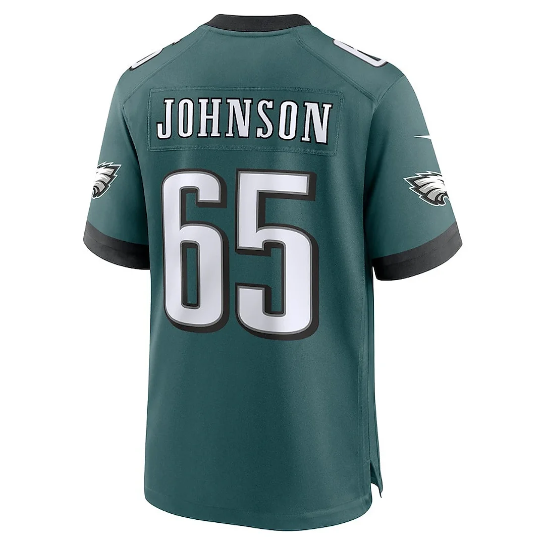 Zennovawear Lane Johnson 65 Philadelphia Eagles Super Bowl LIX YOUTH Jersey - Midnight Green