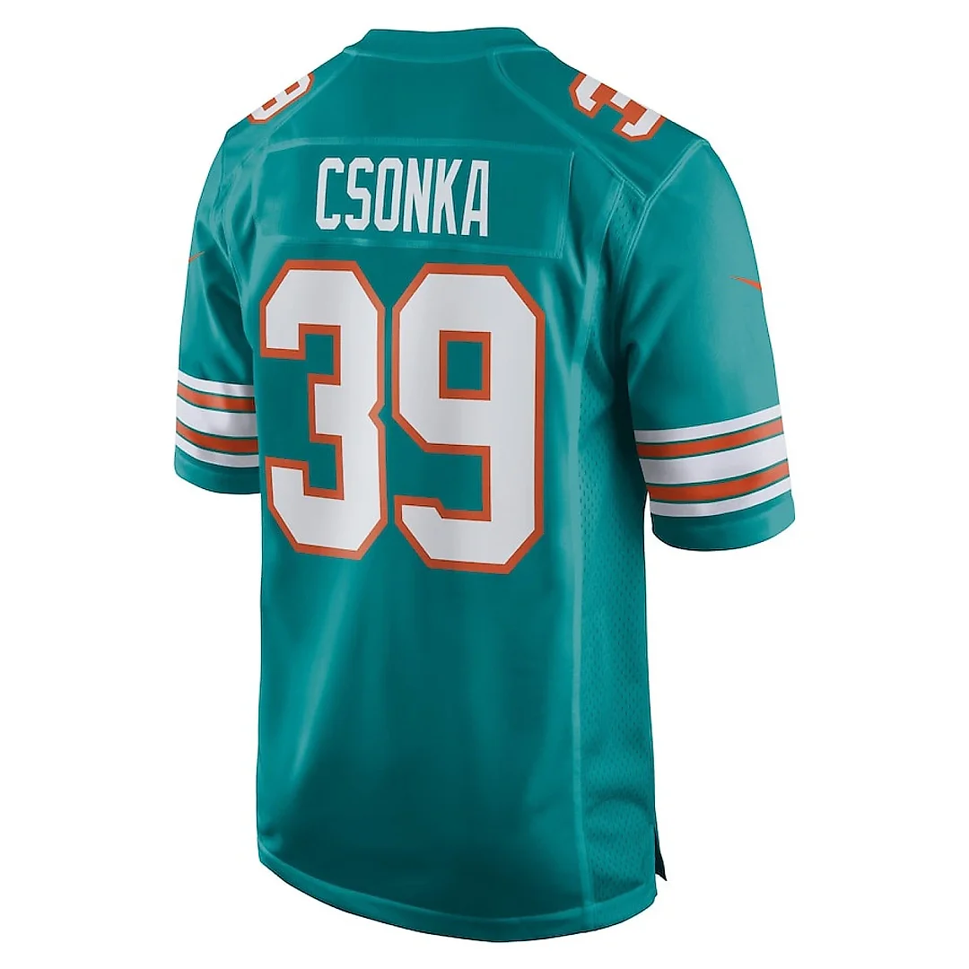 Zennovawear Larry Csonka 39 Miami Dolphins Men Retired Jersey - Aqua