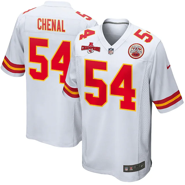 Zennovawear Leo Chenal 54 Kansas City Chiefs AFC Champions Patch Game Men Jersey - White