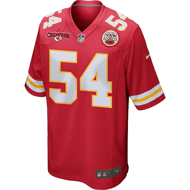 Zennovawear Leo Chenal 54 Kansas City Chiefs AFC Champions Patch Game Men Jersey - Red