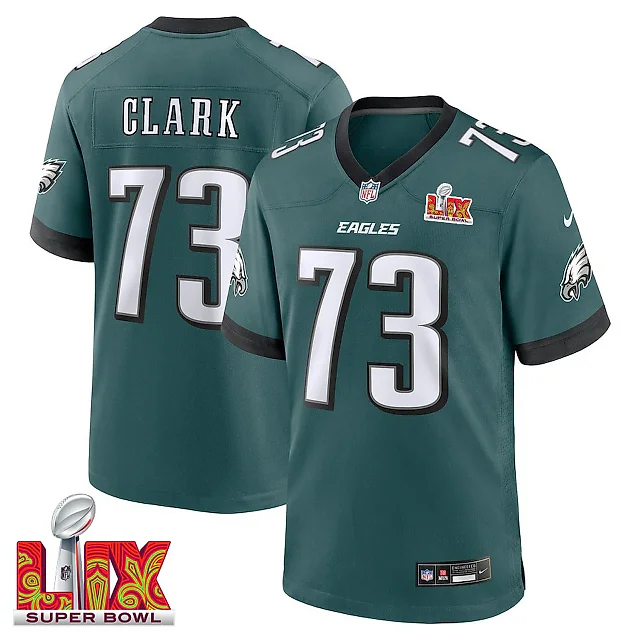 Zennovawear Le'Raven Clark 73 Philadelphia Eagles Super Bowl LIX Jersey - Men's - Midnight Green