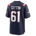 Zennovawear Lester Cotton Sr. 61 New England Patriots Team Game Men Jersey - Navy