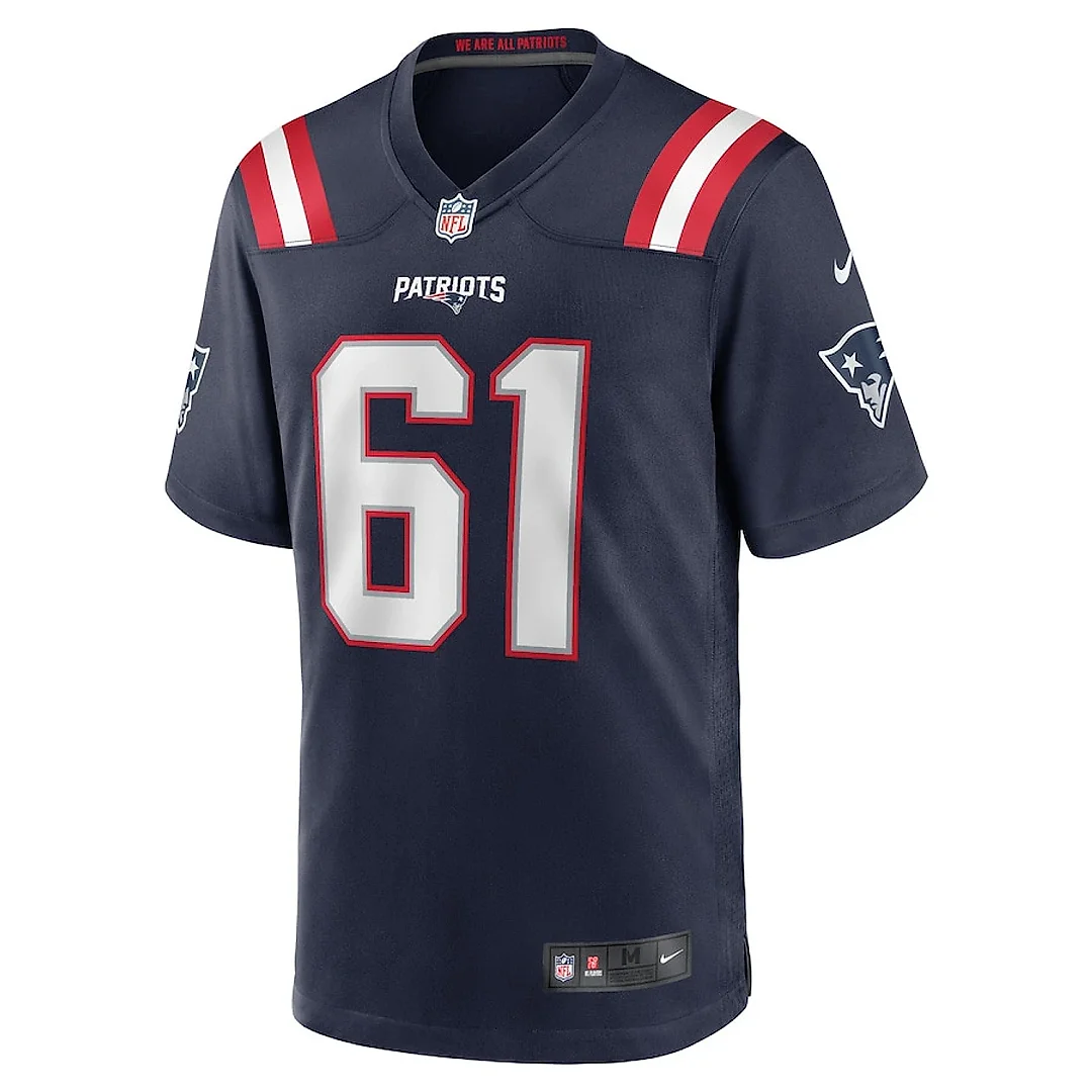 Zennovawear Lester Cotton Sr. 61 New England Patriots Team Game Men Jersey - Navy