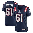 Zennovawear Lester Cotton Sr. 61 New England Patriots Women's Team Game Jersey - Navy