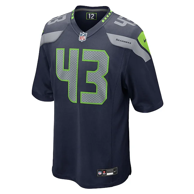 Zennovawear Levi Bell 43 Seattle Seahawks Game Men Jersey - College Navy