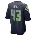 Zennovawear Levi Bell 43 Seattle Seahawks Game Men Jersey - College Navy