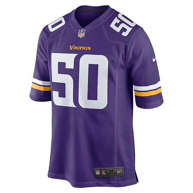 Zennovawear Levi Drake Rodriguez 50 Minnesota Vikings Game Men Jersey - Purple