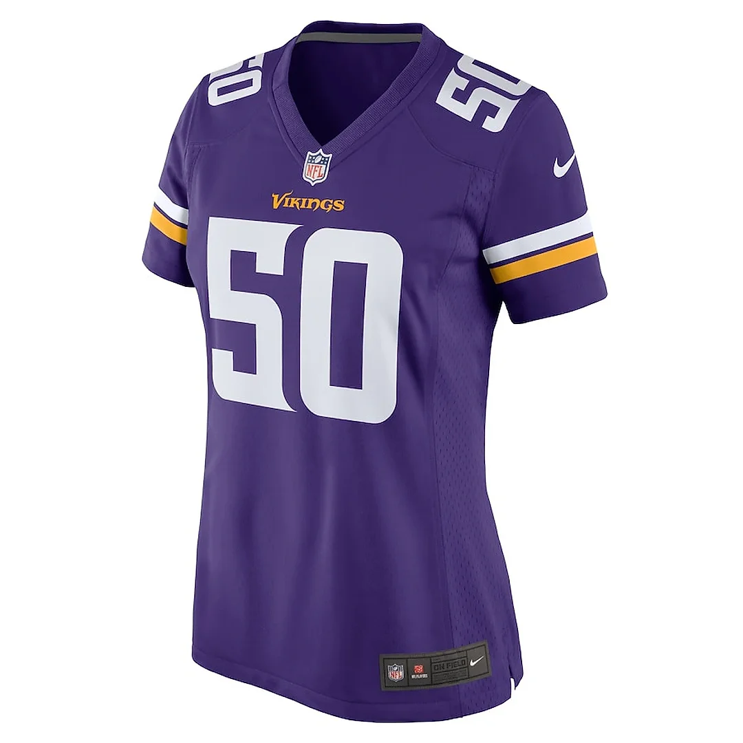 Zennovawear Levi Drake Rodriguez 50 Minnesota Vikings Women's Game Jersey - Purple