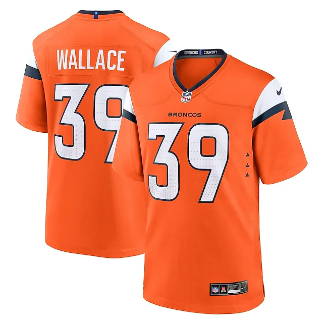 Zennovawear Levi Wallace 39 Denver Broncos Team Game Men Jersey - Orange