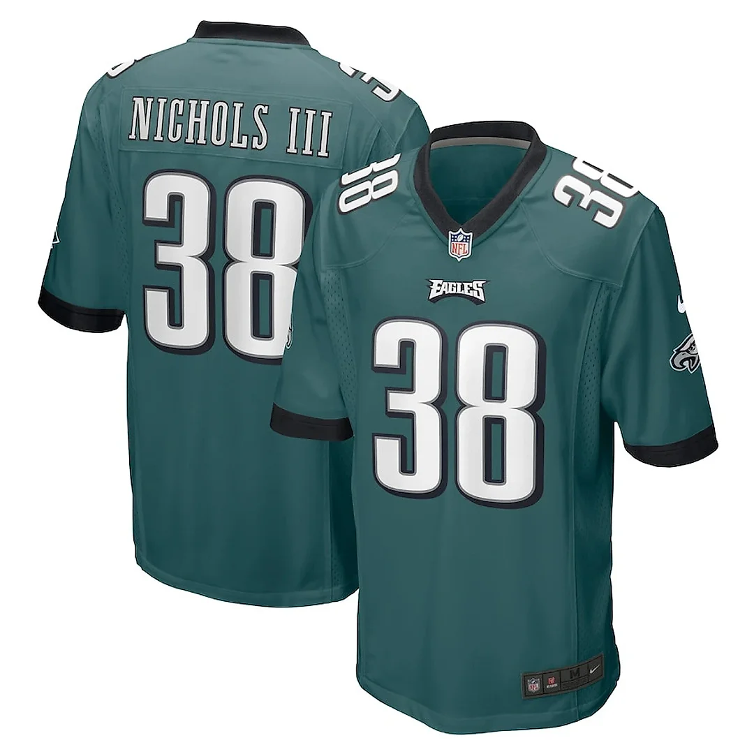 Zennovawear Lew Nichols III 38 Philadelphia Eagles Game Men Jersey - Midnight Green