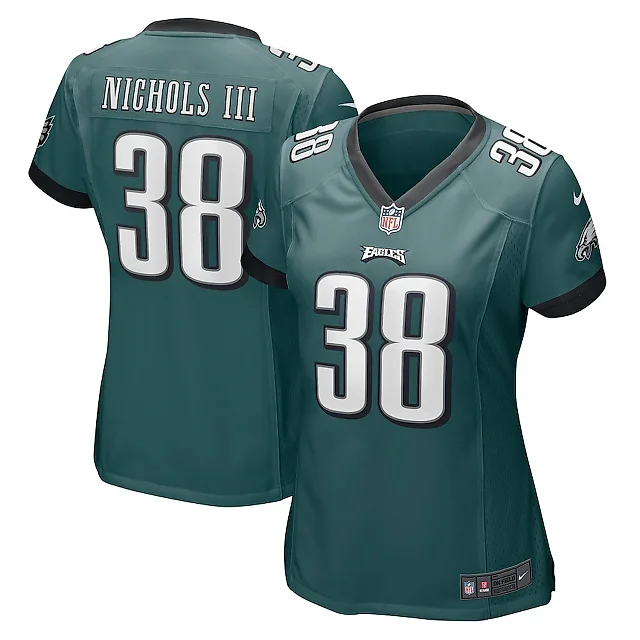 Zennovawear Lew Nichols III 38 Philadelphia Eagles Game Women Jersey - Midnight Green