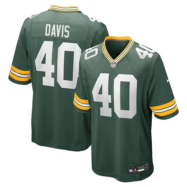 Zennovawear LJ Davis 40 Green Bay Packers Game Men Jersey - Green