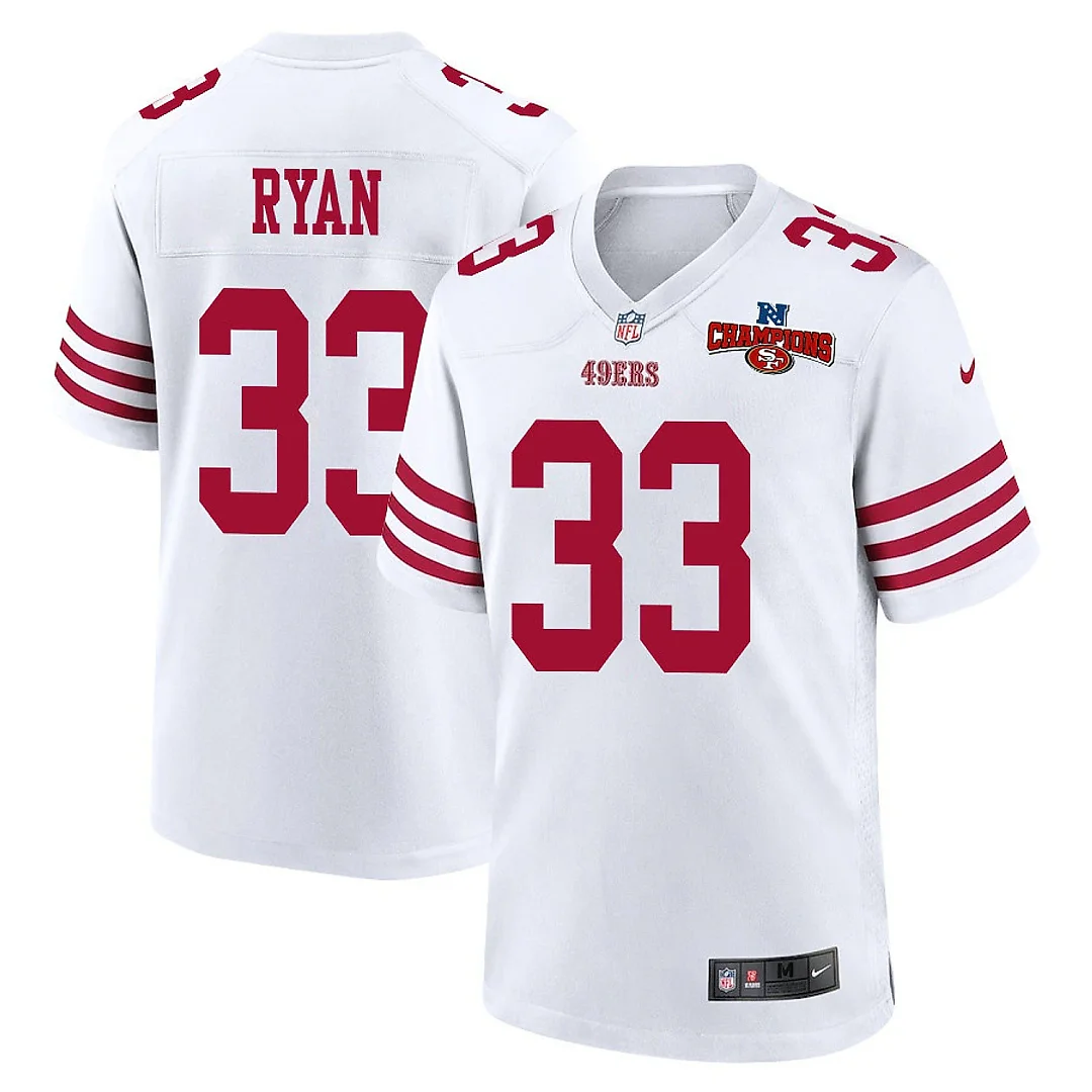 Zennovawear Logan Ryan 33 San Francisco 49ers NFC Champions Patch Game Men Jersey - White
