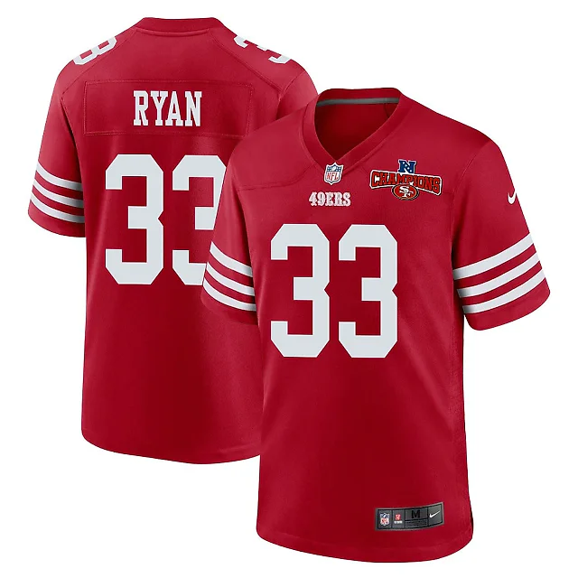 Zennovawear Logan Ryan 33 San Francisco 49ers NFC Champions Patch Game Men Jersey - Scarlet