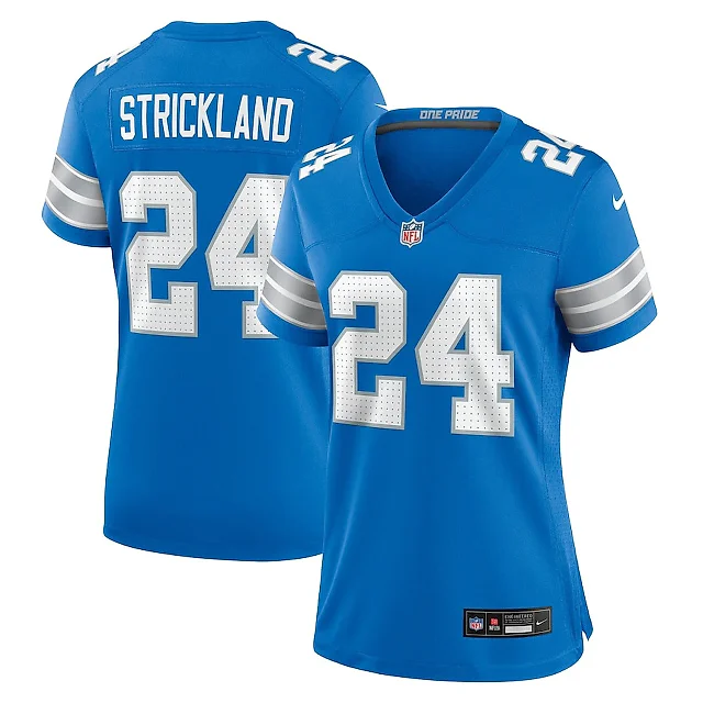 Zennovawear Loren Strickland 24 Detroit Lions Women's Team Game Jersey - Blue