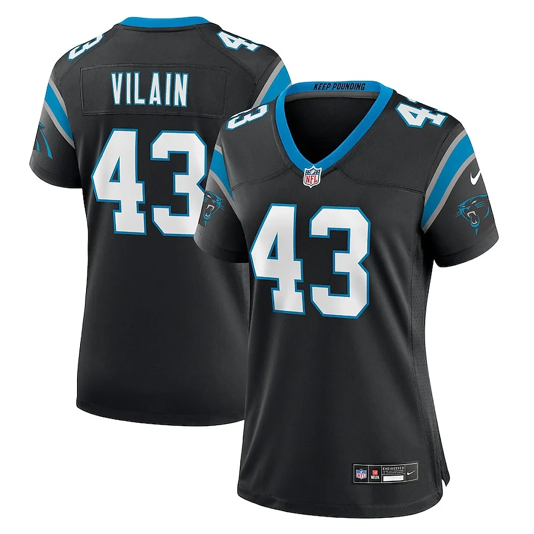 Zennovawear Luiji Vilain 43 Carolina Panthers Game Women Jersey - Black