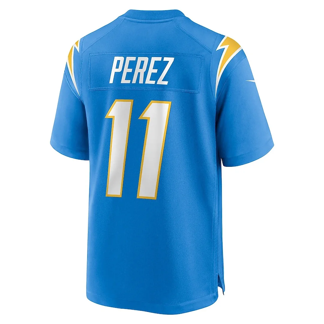 Zennovawear Luis Perez 11 Los Angeles Chargers Team Game Men Jersey - Powder Blue