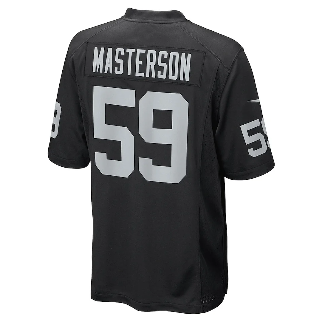 Zennovawear Luke Masterson 59 Las Vegas Raiders Team Game Men Jersey - Black