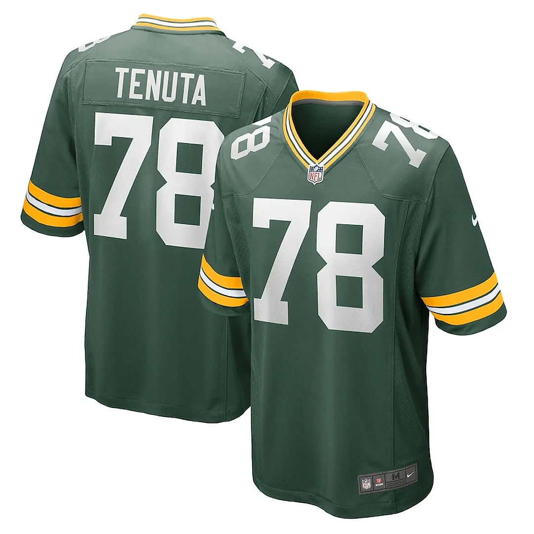 Zennovawear Luke Tenuta 78 Green Bay Packers Men Home Game Jersey - Green