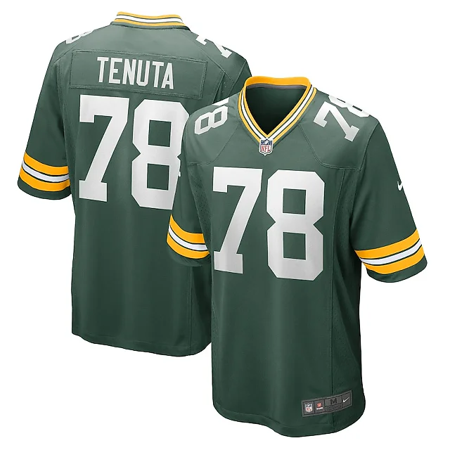 Zennovawear Luke Tenuta 78 Green Bay Packers Men Home Game Jersey - Green
