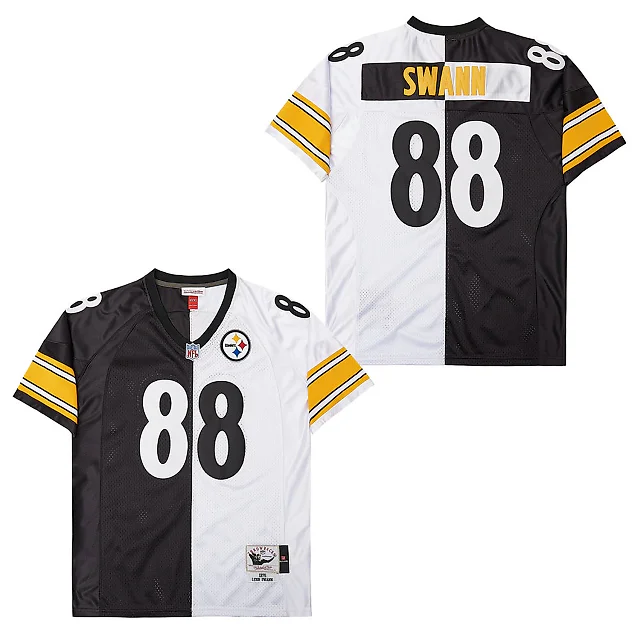 Zennovawear Lynn Swann 88 Pittsburgh Steelers Two-Toned Retro Throwback Men Jersey - Black/White