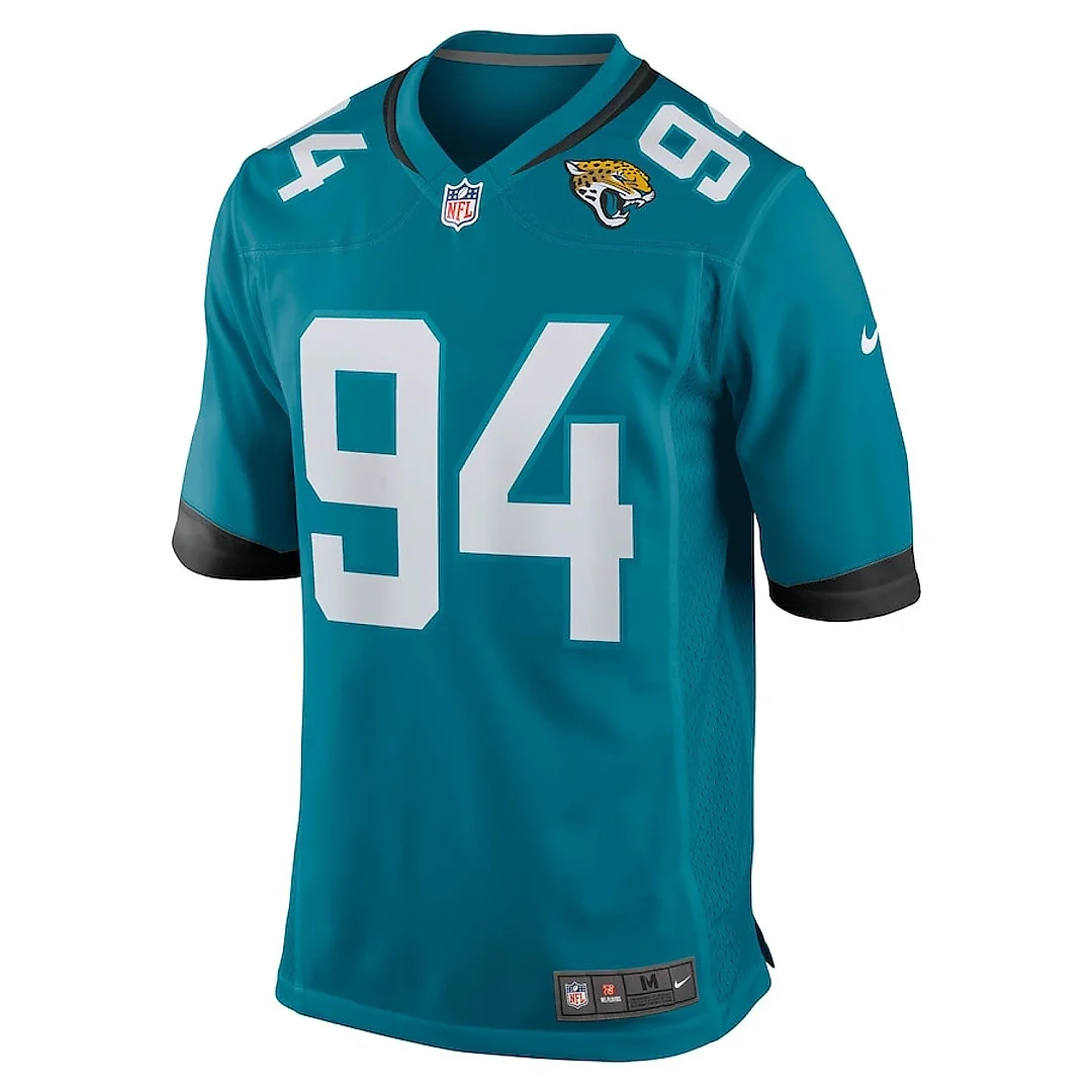 Zennovawear Maason Smith 94 Jacksonville Jaguars Team Game Men Jersey - Teal