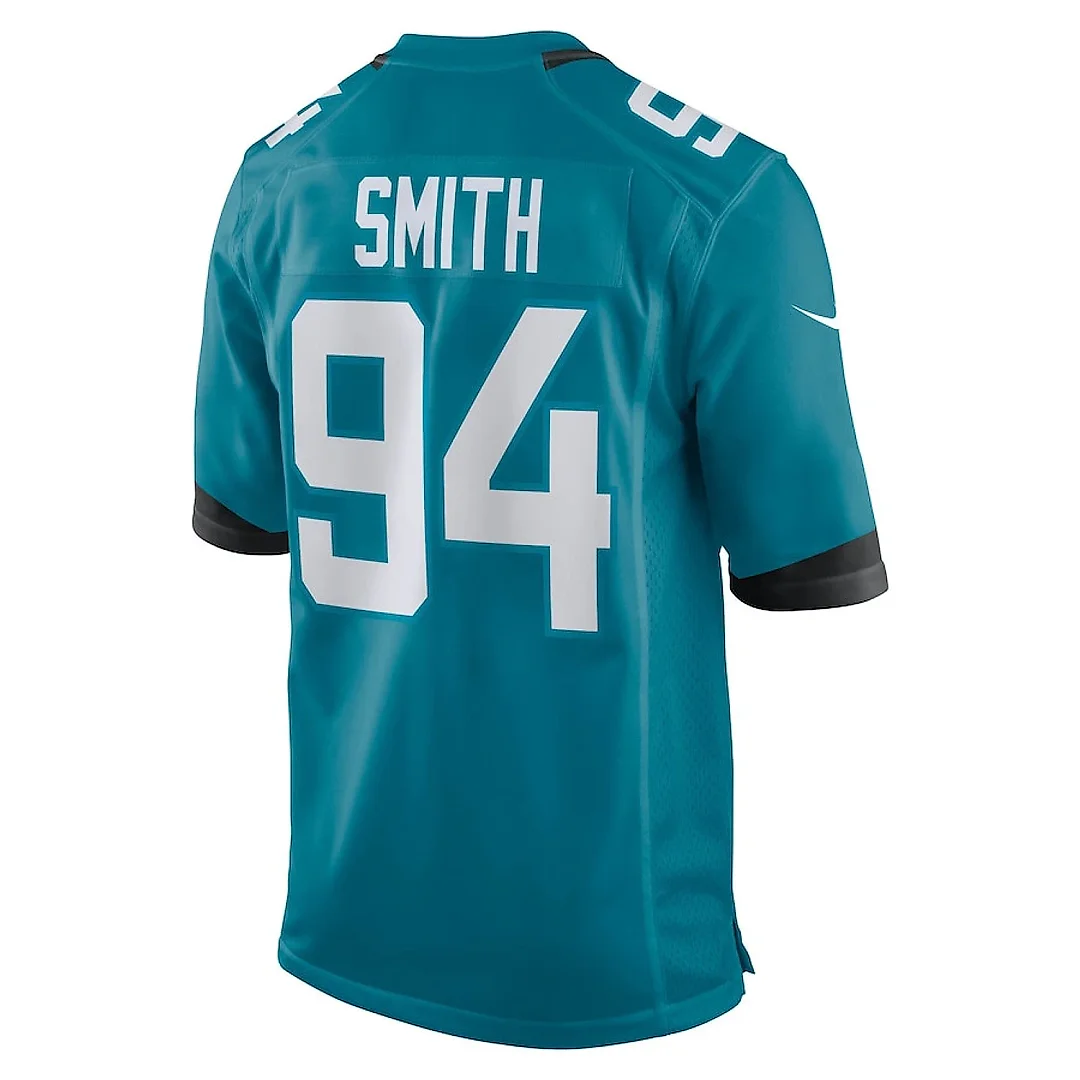 Zennovawear Maason Smith 94 Jacksonville Jaguars Team Game Men Jersey - Teal