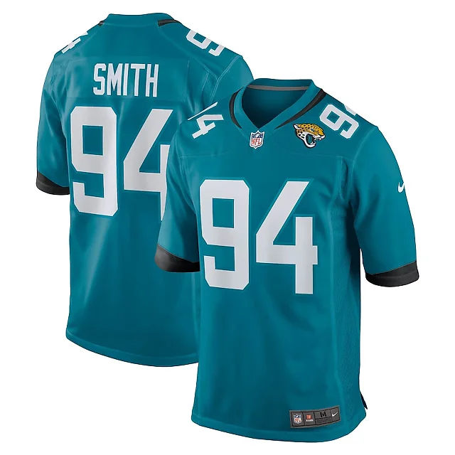 Zennovawear Maason Smith 94 Jacksonville Jaguars Team Game Men Jersey - Teal