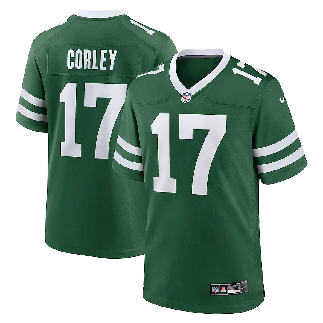 Zennovawear Malachi Corley 17 New York Jets Team Game Men Jersey - Legacy Green