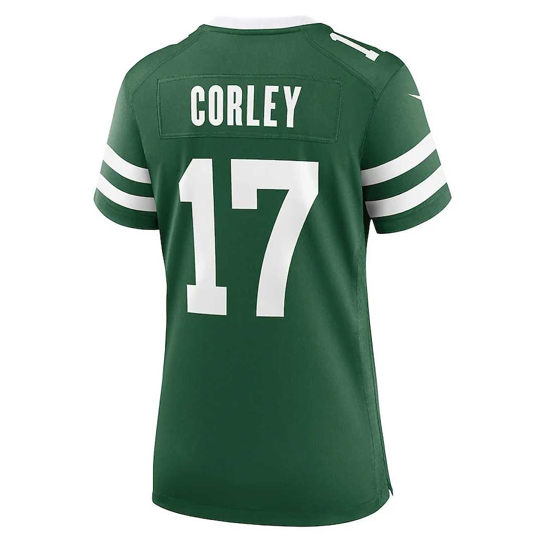 Zennovawear Malachi Corley 17 New York Jets Women's Team Game Jersey - Legacy Green
