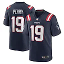 Zennovawear Malcolm Perry 19 New England Patriots Men Game Jersey - Navy