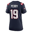 Zennovawear Malcolm Perry 19 New England Patriots Women Game Jersey - Navy