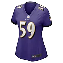 Zennovawear Malik Hamm 59 Baltimore Ravens Women's Game Jersey - Purple