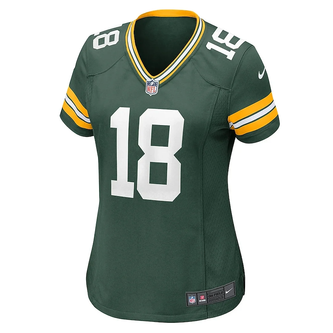 Zennovawear Malik Heath 18 Green Bay Packers Women's Game Jersey - Green