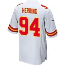 Zennovawear Malik Herring 94 Kansas City Chiefs AFC Champions Patch Game Men Jersey - White