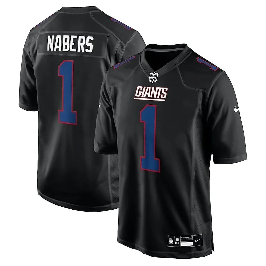 Zennovawear Malik Nabers 1 New York Giants Fashion Men Jersey - Carbon Black