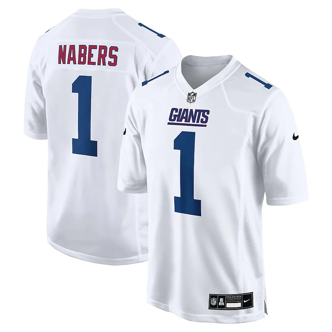 Zennovawear Malik Nabers 1 New York Giants Fashion Men Jersey - Tundra White