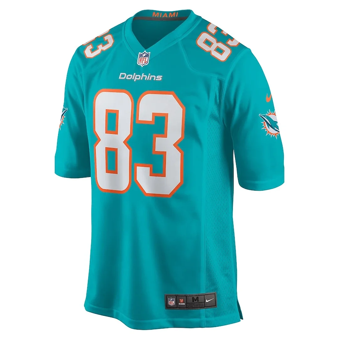 Zennovawear Malik Washington 83 Miami Dolphins Game Men Jersey - Aqua