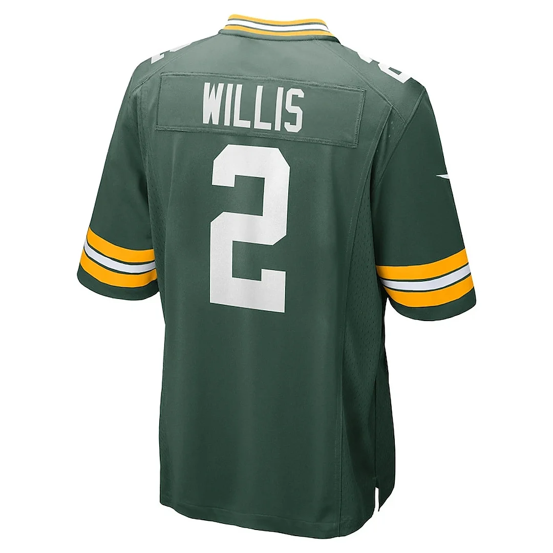 Zennovawear Malik Willis 2 Green Bay Packers Game Men Jersey - Green