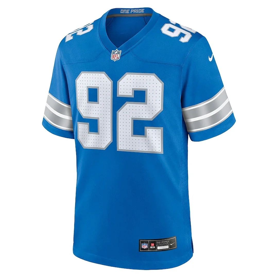 Zennovawear Marcus Davenport 92 Detroit Lions Team Game Men Jersey - Blue