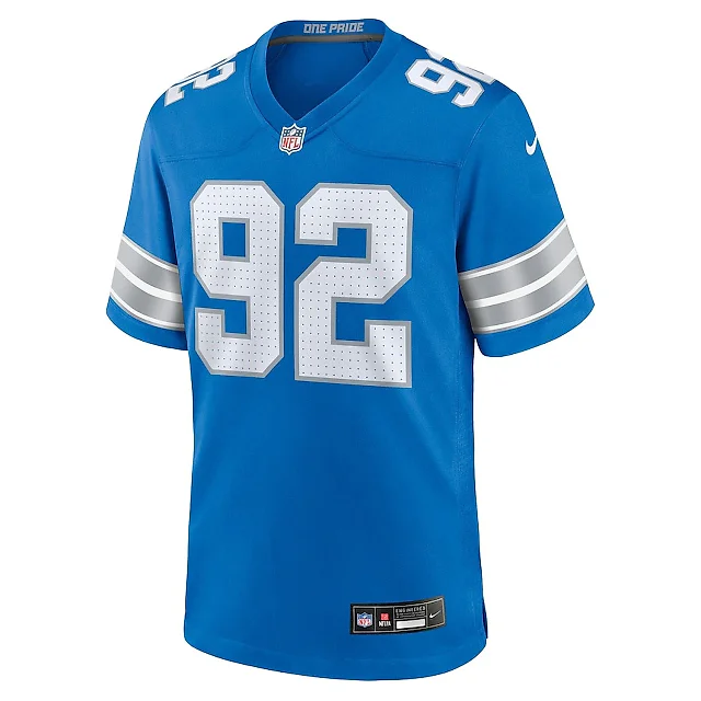 Zennovawear Marcus Davenport 92 Detroit Lions Team Game Men Jersey - Blue