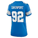 Zennovawear Marcus Davenport 92 Detroit Lions Team Game Women Jersey - Blue