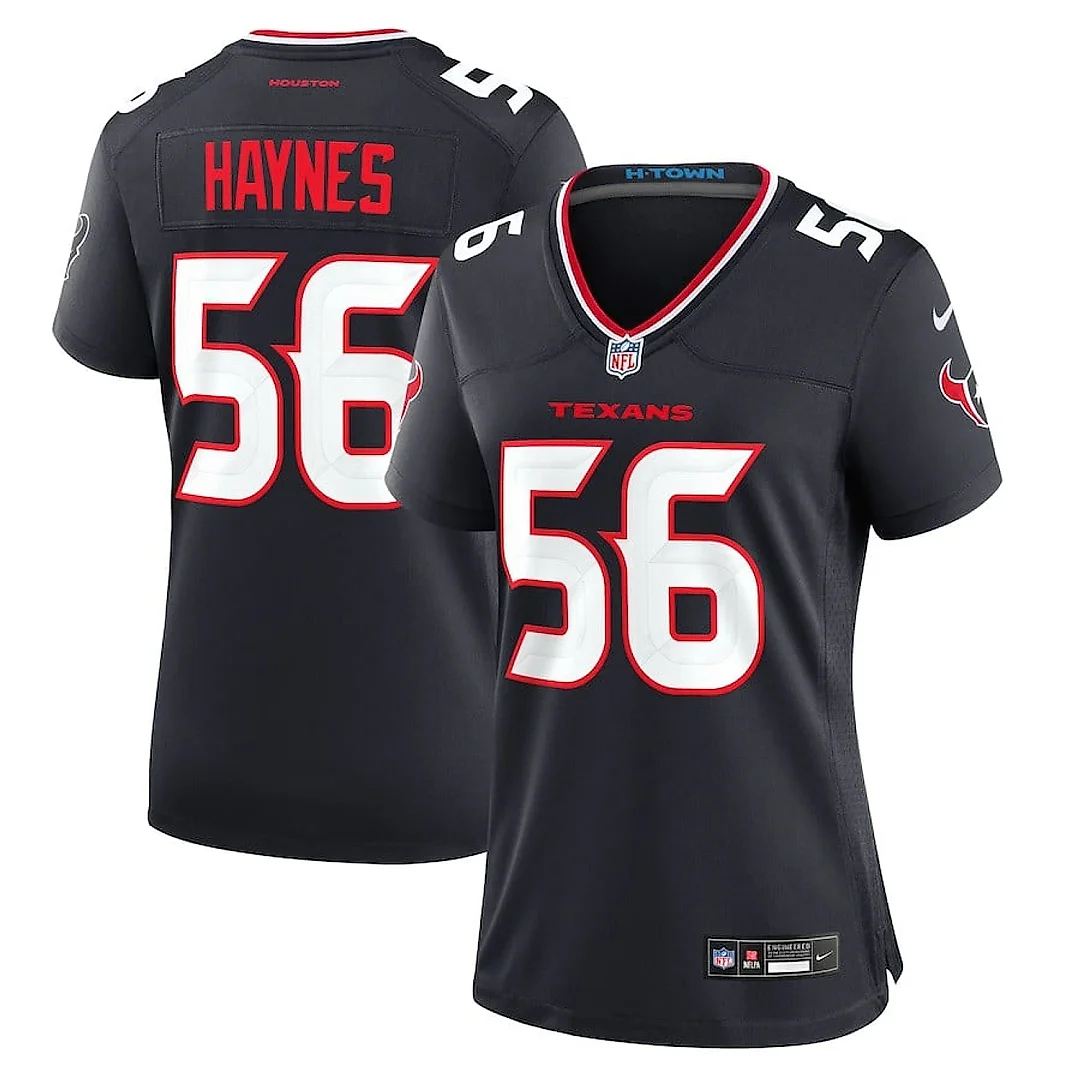 Zennovawear Marcus Haynes 56 Houston Texans Women's Team Game Jersey - Navy