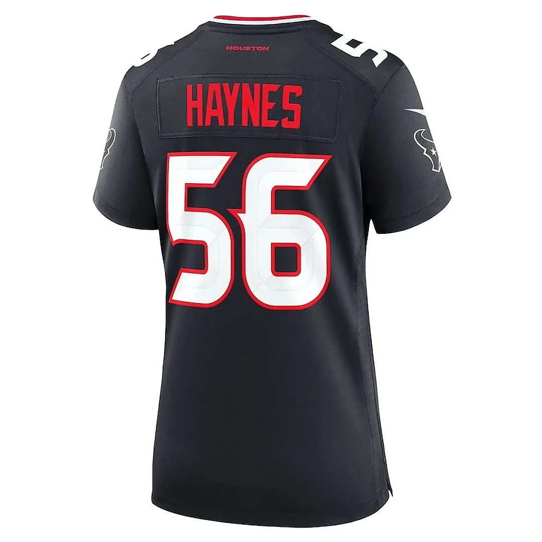 Zennovawear Marcus Haynes 56 Houston Texans Women's Team Game Jersey - Navy
