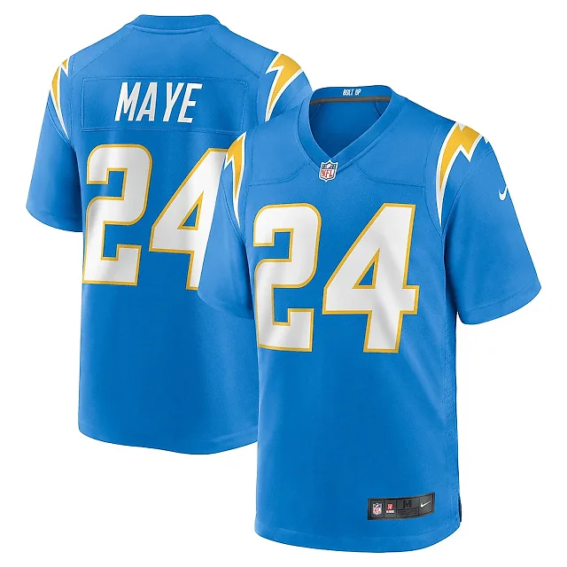 Zennovawear Marcus Maye 24 Los Angeles Chargers Team Game Men Jersey - Powder Blue