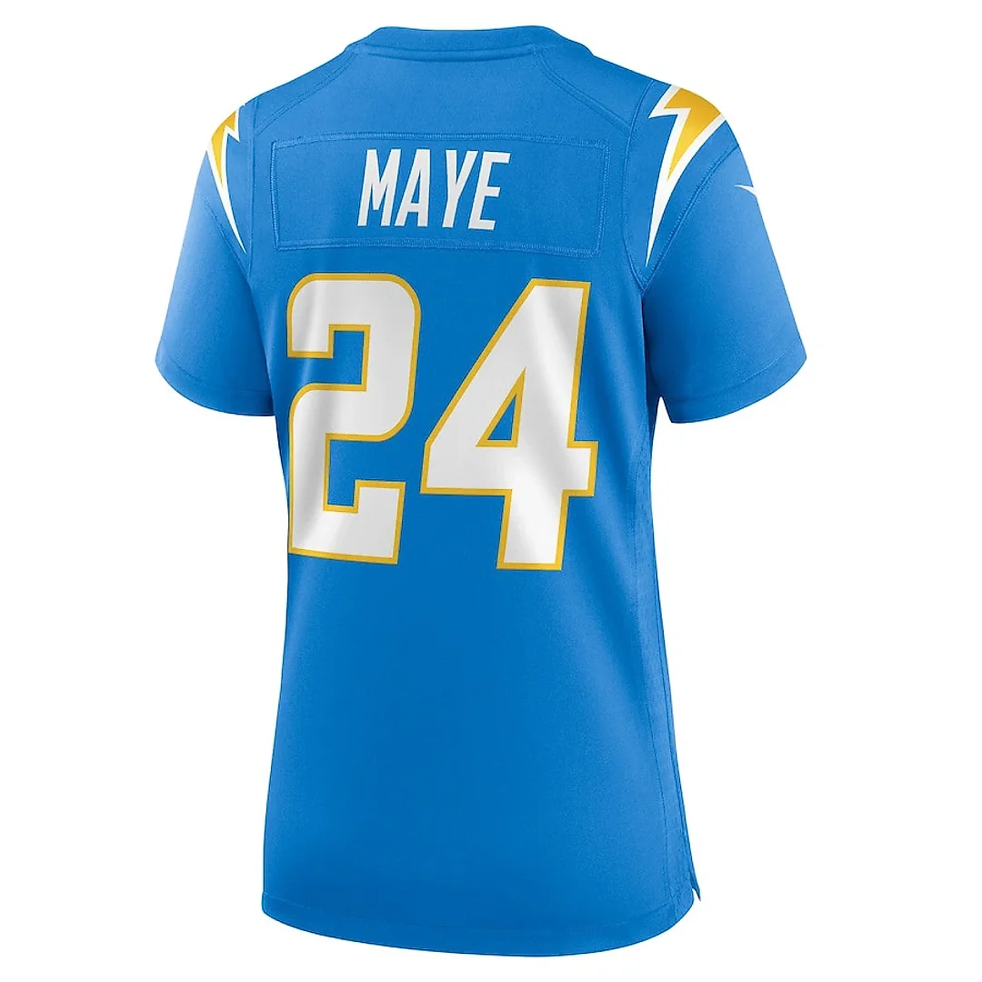Zennovawear Marcus Maye 24 Los Angeles Chargers Women's Team Game Jersey - Powder Blue