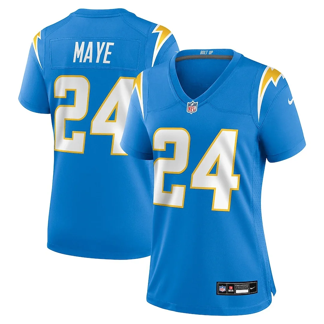 Zennovawear Marcus Maye 24 Los Angeles Chargers Women's Team Game Jersey - Powder Blue